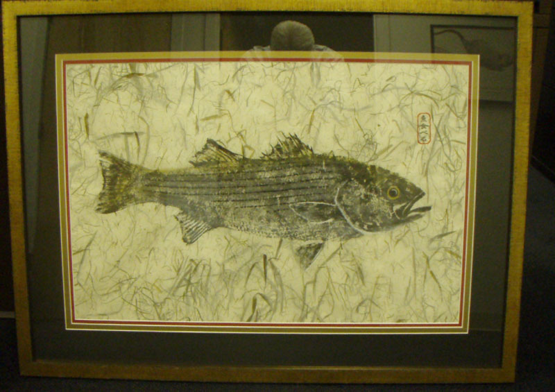 Striped Bass Gyotaku - Ocean Offerings