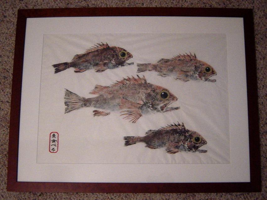 Blackbelly Rosefish Gyotaku Art