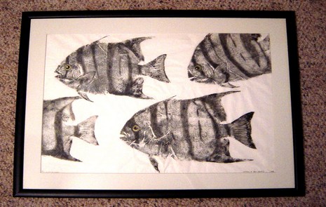 Buy Two Bluefish GYOTAKU fish Rubbing Art print 8.5 X 11 inch by Barry  Singer Beach House Cottage décor Fisherman gift Online at desertcartINDIA